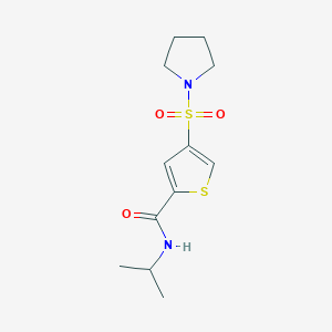 molecular formula C12H18N2O3S2 B5506459 N-isopropyl-4-(1-pyrrolidinylsulfonyl)-2-thiophenecarboxamide 