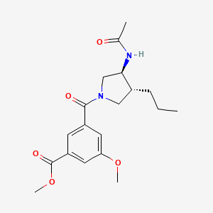 molecular formula C19H26N2O5 B5506555 methyl 3-{[(3S*,4R*)-3-(acetylamino)-4-propyl-1-pyrrolidinyl]carbonyl}-5-methoxybenzoate 