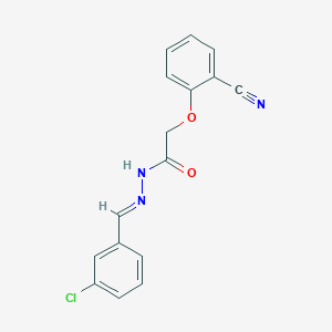 molecular formula C16H12ClN3O2 B5506736 N-[(E)-(3-chlorophenyl)methylideneamino]-2-(2-cyanophenoxy)acetamide 