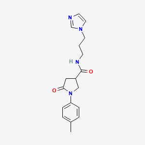 molecular formula C18H22N4O2 B5506921 N-[3-(1H-imidazol-1-yl)propyl]-1-(4-methylphenyl)-5-oxopyrrolidine-3-carboxamide 