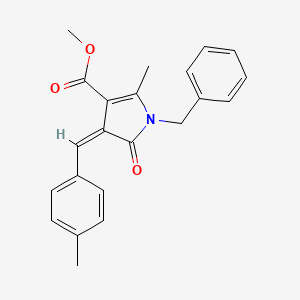 molecular formula C22H21NO3 B5506925 METHYL (4Z)-1-BENZYL-2-METHYL-4-[(4-METHYLPHENYL)METHYLIDENE]-5-OXO-4,5-DIHYDRO-1H-PYRROLE-3-CARBOXYLATE 
