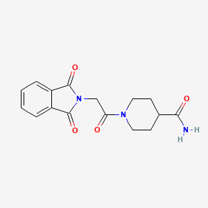 molecular formula C16H17N3O4 B5506931 1-[2-(1,3-DIOXO-1,3-DIHYDRO-2H-ISOINDOL-2-YL)ACETYL]-4-PIPERIDINECARBOXAMIDE 