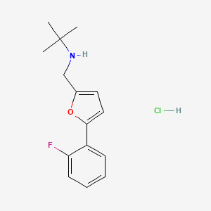 molecular formula C15H19ClFNO B5507022 N-[[5-(2-fluorophenyl)furan-2-yl]methyl]-2-methylpropan-2-amine;hydrochloride 