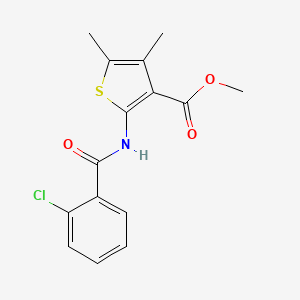 molecular formula C15H14ClNO3S B5507049 methyl 2-(2-chlorobenzamido)-4,5-dimethylthiophene-3-carboxylate 