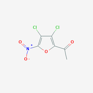molecular formula C6H3Cl2NO4 B055072 Ethanone, 1-(3,4-dichloro-5-nitro-2-furanyl)- CAS No. 122587-20-6