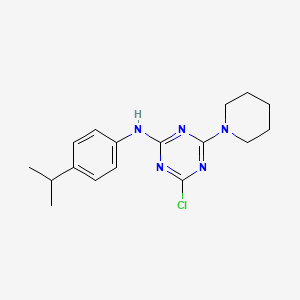 molecular formula C17H22ClN5 B5507222 4-chloro-6-(piperidin-1-yl)-N-[4-(propan-2-yl)phenyl]-1,3,5-triazin-2-amine 