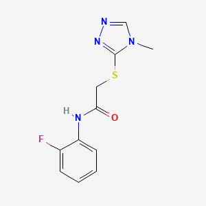 molecular formula C11H11FN4OS B5507452 N-(2-fluorophenyl)-2-[(4-methyl-4H-1,2,4-triazol-3-yl)sulfanyl]acetamide 
