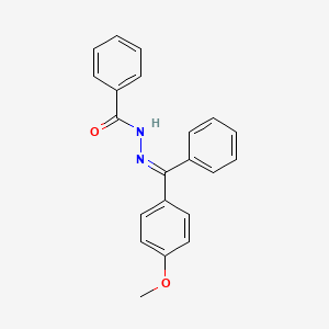 molecular formula C21H18N2O2 B5507500 N-[(E)-[(4-methoxyphenyl)-phenylmethylidene]amino]benzamide 