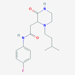 molecular formula C17H24FN3O2 B5507636 N-(4-fluorophenyl)-2-[1-(3-methylbutyl)-3-oxopiperazin-2-yl]acetamide 