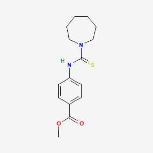 molecular formula C15H20N2O2S B5507684 Methyl 4-(azepane-1-carbothioylamino)benzoate 