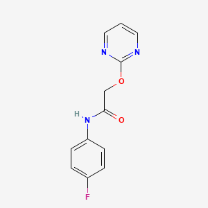 molecular formula C12H10FN3O2 B5507701 N-(4-fluorophenyl)-2-(pyrimidin-2-yloxy)acetamide 