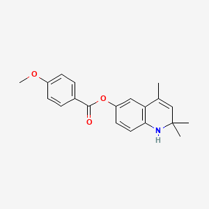 molecular formula C20H21NO3 B5507909 2,2,4-Trimethyl-1,2-dihydroquinolin-6-yl 4-methoxybenzoate 