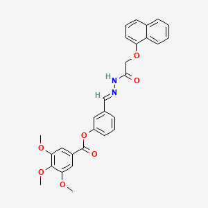 molecular formula C29H26N2O7 B5508136 [3-[(E)-[(2-naphthalen-1-yloxyacetyl)hydrazinylidene]methyl]phenyl] 3,4,5-trimethoxybenzoate 