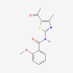 molecular formula C14H14N2O3S B5508278 N-(5-ACETYL-4-METHYL-13-THIAZOL-2-YL)-2-METHOXYBENZAMIDE 