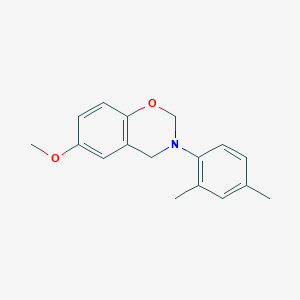 molecular formula C17H19NO2 B5508563 3-(2,4-dimethylphenyl)-6-methoxy-3,4-dihydro-2H-1,3-benzoxazine 
