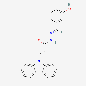 molecular formula C22H19N3O2 B5508697 3-(9H-Carbazol-9-YL)-N'-[(E)-(3-hydroxyphenyl)methylidene]propanehydrazide 
