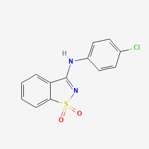 molecular formula C13H9ClN2O2S B5508829 N-(4-chlorophenyl)-1,2-benzothiazol-3-amine 1,1-dioxide 