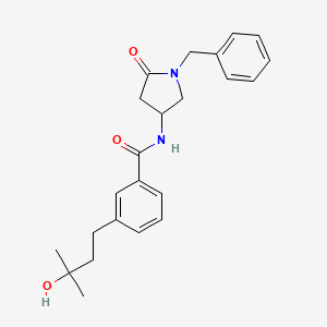 molecular formula C23H28N2O3 B5509153 N-(1-benzyl-5-oxo-3-pyrrolidinyl)-3-(3-hydroxy-3-methylbutyl)benzamide 