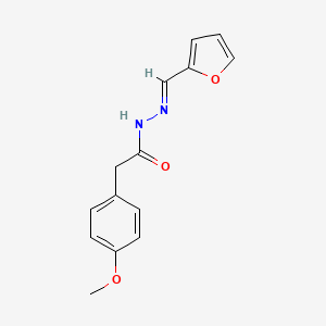 molecular formula C14H14N2O3 B5509184 N'-[(E)-furan-2-ylmethylidene]-2-(4-methoxyphenyl)acetohydrazide 
