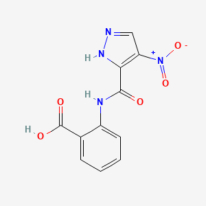 molecular formula C11H8N4O5 B5509573 2-(4-NITRO-1H-PYRAZOLE-5-AMIDO)BENZOIC ACID 