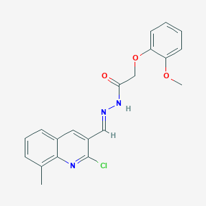 molecular formula C20H18ClN3O3 B5509624 N'-[(E)-(2-chloro-8-methylquinolin-3-yl)methylidene]-2-(2-methoxyphenoxy)acetohydrazide 