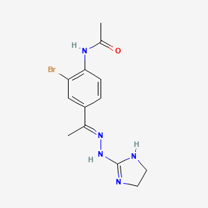 molecular formula C13H16BrN5O B5509663 N-[2-bromo-4-[(E)-N-(4,5-dihydro-1H-imidazol-2-ylamino)-C-methylcarbonimidoyl]phenyl]acetamide 