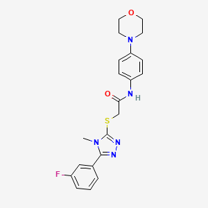 molecular formula C21H22FN5O2S B5509729 2-{[5-(3-fluorophenyl)-4-methyl-4H-1,2,4-triazol-3-yl]sulfanyl}-N-[4-(morpholin-4-yl)phenyl]acetamide 