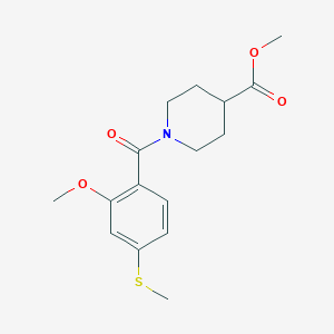 molecular formula C16H21NO4S B5509747 methyl 1-[2-methoxy-4-(methylsulfanyl)benzoyl]piperidine-4-carboxylate 