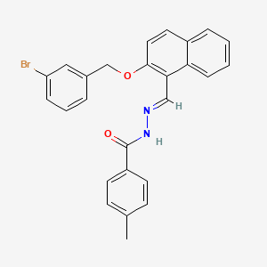molecular formula C26H21BrN2O2 B5509775 N'-({2-[(3-bromobenzyl)oxy]-1-naphthyl}methylene)-4-methylbenzohydrazide 