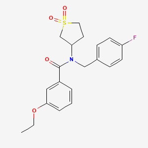 molecular formula C20H22FNO4S B5509824 N-(1,1-dioxidotetrahydrothiophen-3-yl)-3-ethoxy-N-(4-fluorobenzyl)benzamide 