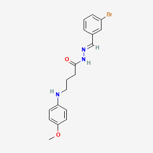 molecular formula C18H20BrN3O2 B5509954 N-[(E)-(3-bromophenyl)methylideneamino]-4-(4-methoxyanilino)butanamide 