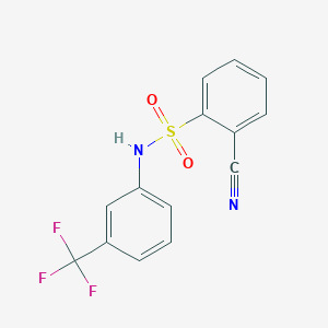 molecular formula C14H9F3N2O2S B5510033 2-cyano-N-[3-(trifluoromethyl)phenyl]benzenesulfonamide 