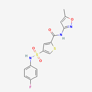 molecular formula C15H12FN3O4S2 B5510058 4-{[(4-fluorophenyl)amino]sulfonyl}-N-(5-methyl-3-isoxazolyl)-2-thiophenecarboxamide 
