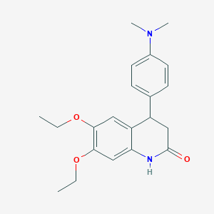 molecular formula C21H26N2O3 B5510080 4-[4-(DIMETHYLAMINO)PHENYL]-6,7-DIETHOXY-1,2,3,4-TETRAHYDROQUINOLIN-2-ONE 