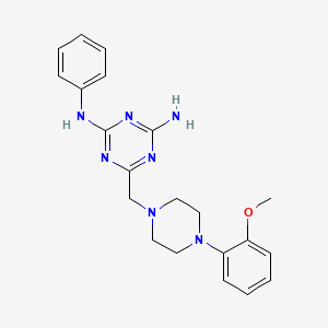 molecular formula C21H25N7O B5510112 6-{[4-(2-methoxyphenyl)piperazin-1-yl]methyl}-N-phenyl-1,3,5-triazine-2,4-diamine 