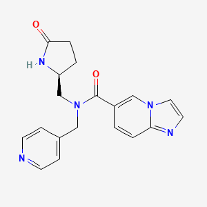 molecular formula C19H19N5O2 B5510131 N-{[(2S)-5-oxopyrrolidin-2-yl]methyl}-N-(pyridin-4-ylmethyl)imidazo[1,2-a]pyridine-6-carboxamide 