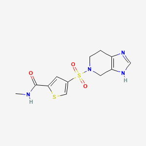 molecular formula C12H14N4O3S2 B5510145 N-methyl-4-(1,4,6,7-tetrahydro-5H-imidazo[4,5-c]pyridin-5-ylsulfonyl)thiophene-2-carboxamide 