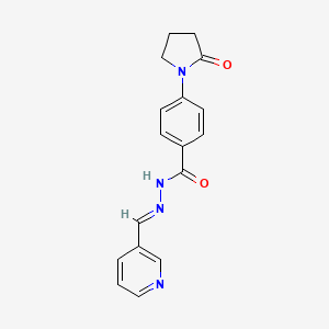 molecular formula C17H16N4O2 B5510207 4-(2-oxopyrrolidin-1-yl)-N-[(E)-pyridin-3-ylmethylideneamino]benzamide 