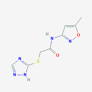 molecular formula C8H9N5O2S B5510219 N~1~-(5-methyl-3-isoxazolyl)-2-(1H-1,2,4-triazol-5-ylsulfanyl)acetamide 
