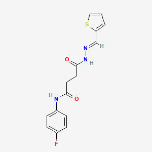 molecular formula C15H14FN3O2S B5510250 N-(4-fluorophenyl)-N'-[(E)-thiophen-2-ylmethylideneamino]butanediamide 