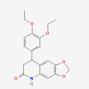 molecular formula C20H21NO5 B5510270 8-(3,4-DIETHOXYPHENYL)-2H,5H,6H,7H,8H-[1,3]DIOXOLO[4,5-G]QUINOLIN-6-ONE 