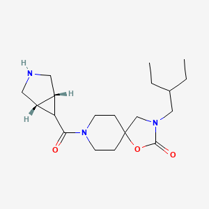 molecular formula C19H31N3O3 B5510284 8-[rel-(1R,5S,6r)-3-azabicyclo[3.1.0]hex-6-ylcarbonyl]-3-(2-ethylbutyl)-1-oxa-3,8-diazaspiro[4.5]decan-2-one hydrochloride 