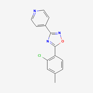 molecular formula C14H10ClN3O B5510329 5-(2-Chloro-4-methylphenyl)-3-pyridin-4-yl-1,2,4-oxadiazole 