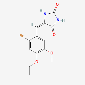 molecular formula C13H13BrN2O4 B5510353 (5E)-5-[(2-bromo-4-ethoxy-5-methoxyphenyl)methylidene]imidazolidine-2,4-dione 