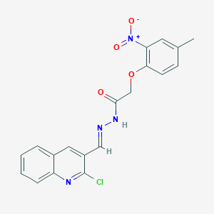 molecular formula C19H15ClN4O4 B5510361 N'-[(2-chloro-3-quinolinyl)methylene]-2-(4-methyl-2-nitrophenoxy)acetohydrazide 