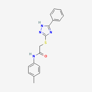 molecular formula C17H16N4OS B5510383 2-((3-Phenyl-1H-1,2,4-triazol-5-yl)thio)-N-(p-tolyl)acetamide 