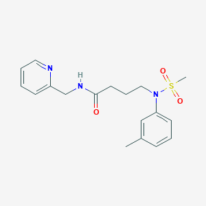 molecular formula C18H23N3O3S B5510410 4-[(3-methylphenyl)(methylsulfonyl)amino]-N-(pyridin-2-ylmethyl)butanamide 