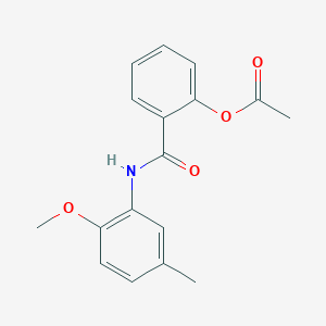 molecular formula C17H17NO4 B5510622 2-[(2-Methoxy-5-methylphenyl)carbamoyl]phenyl acetate 