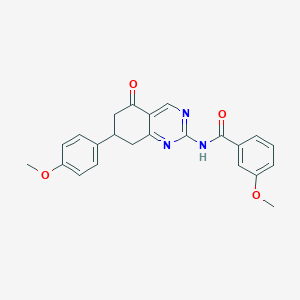 molecular formula C23H21N3O4 B5510671 3-methoxy-N-[7-(4-methoxyphenyl)-5-oxo-5,6,7,8-tetrahydroquinazolin-2-yl]benzamide 
