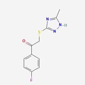 molecular formula C11H10FN3OS B5510689 1-(4-fluorophenyl)-2-[(5-methyl-4H-1,2,4-triazol-3-yl)sulfanyl]ethan-1-one 